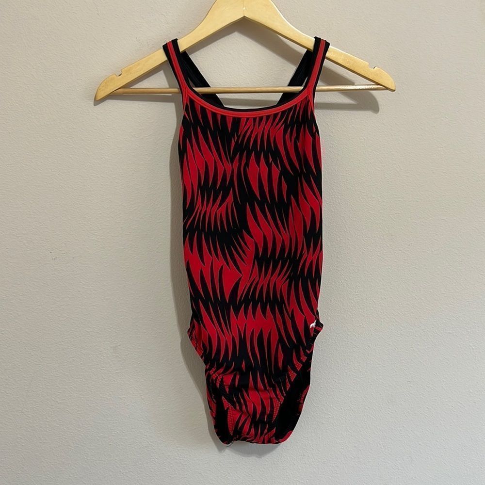 Vintage Dolfin One Piece Black/Red Swimsuit